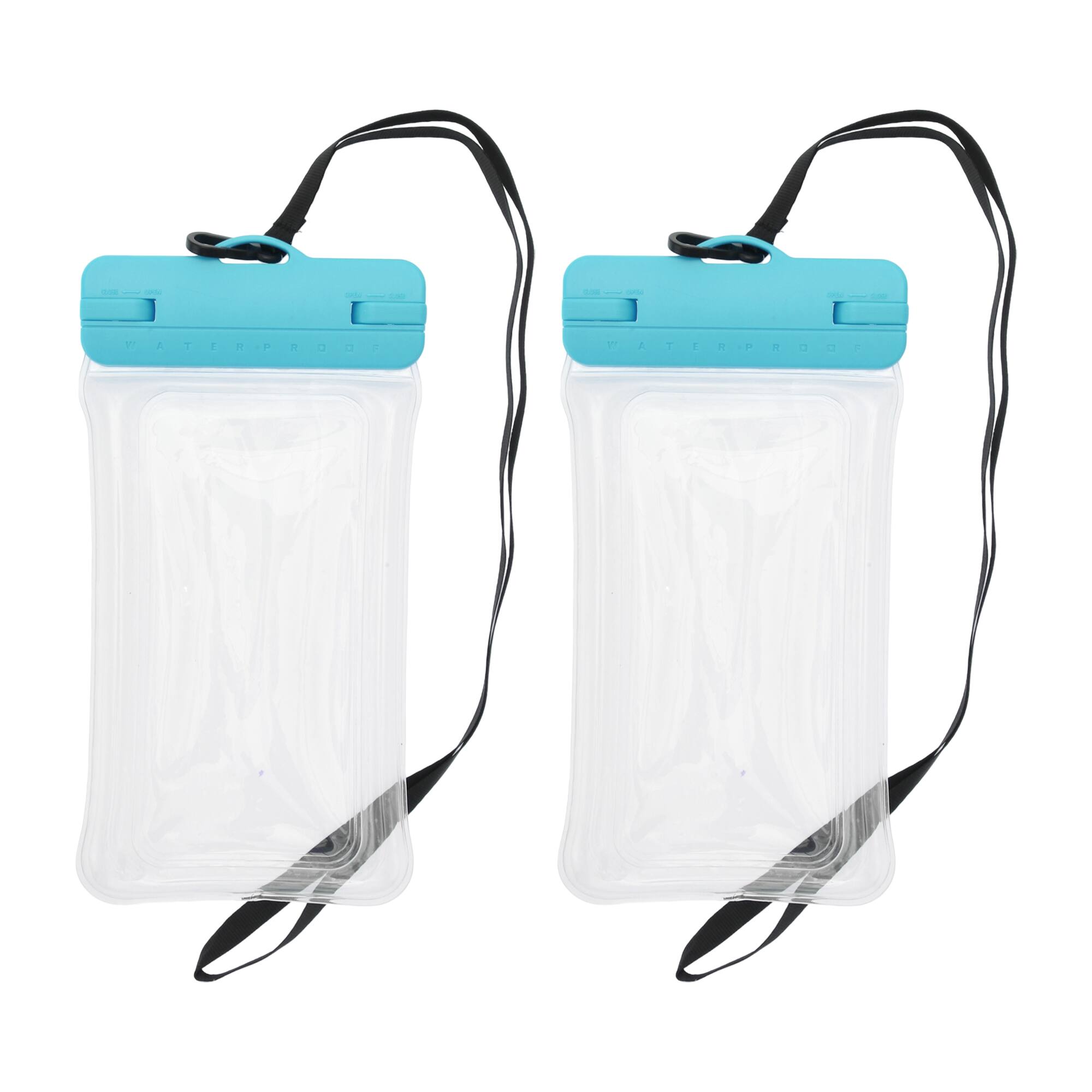 Unique Bargains - 2pcs Inflatable Mobile Waterproof Bag Universal Waterproof Case Compatible for Phone 4.92"x9.65" - Sky Blue