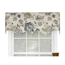 RLF Home - Ophelia Regal Style All Season 3" Rod Pocket Valance 50" x 17" - Blue