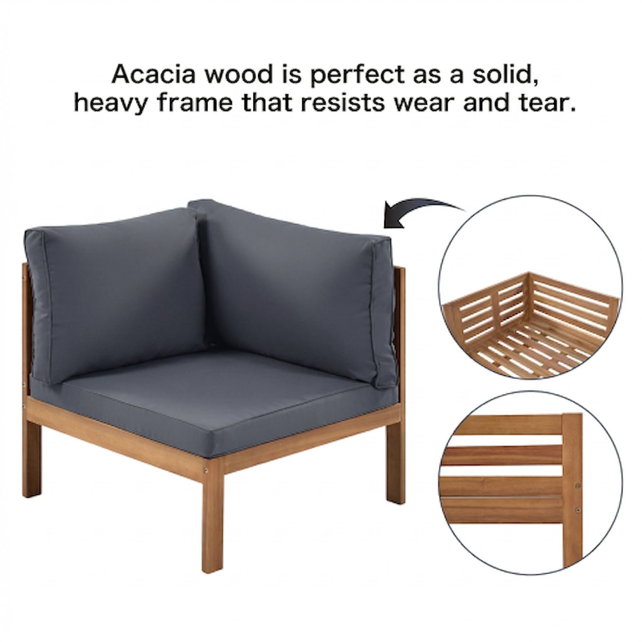 Acacia wood is perfect as a solid, heavy frame that resists wear and tear.