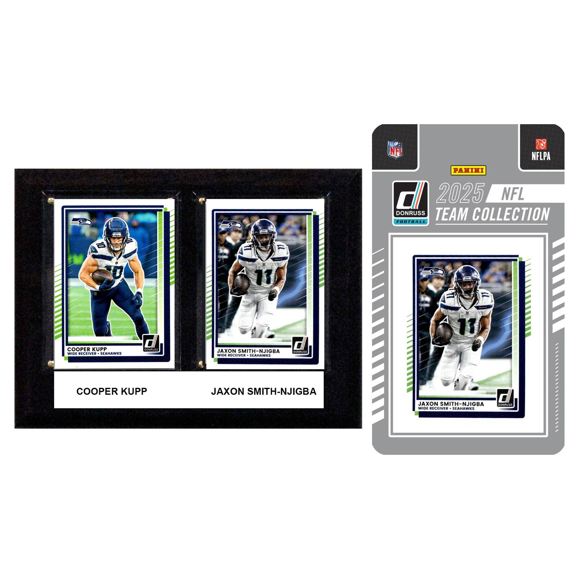 Seattle Seahawks 6" x 8" Player Plaque & 2025 Team Trading Card Set