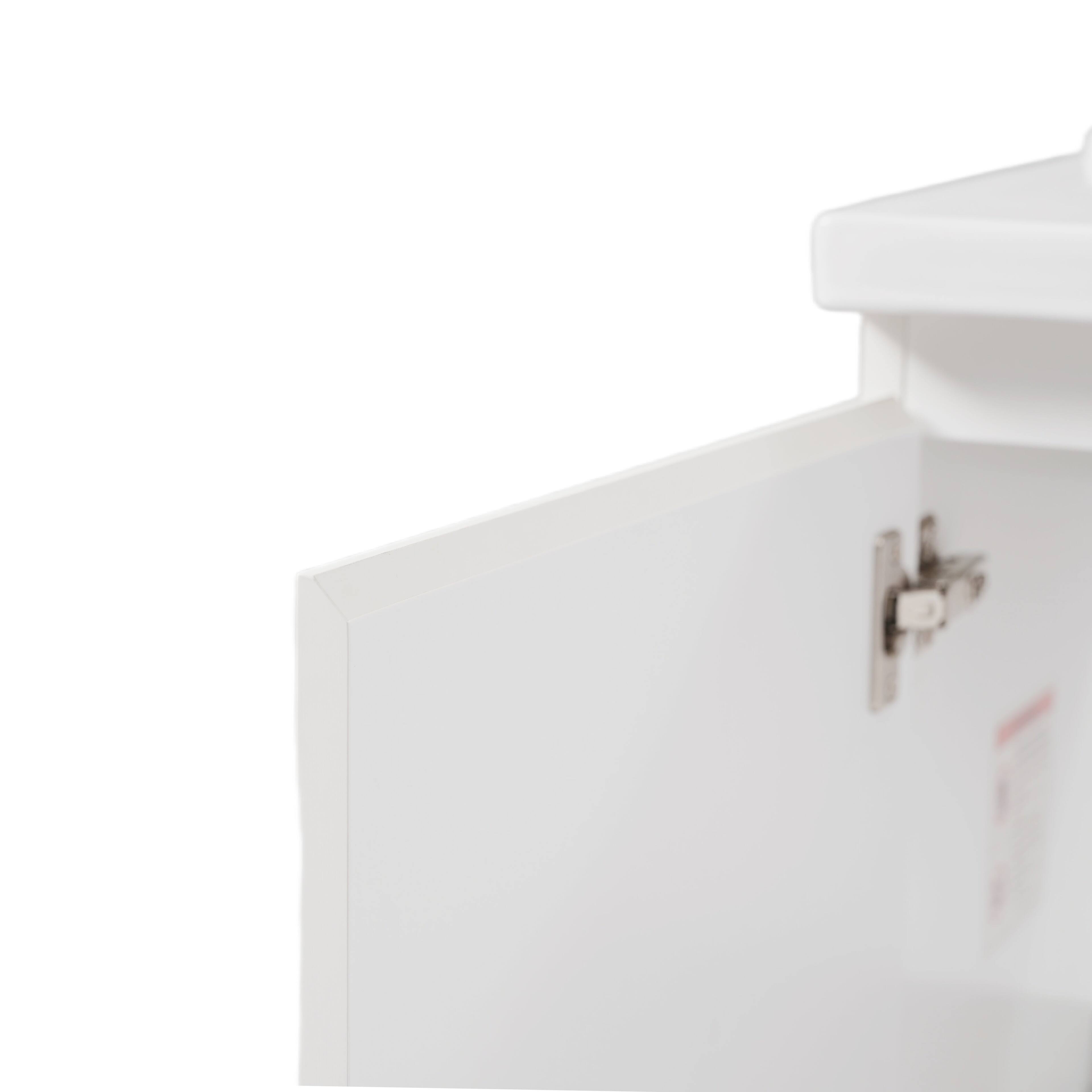 Alt View 10. Boyel Living - 36 Inch Modern Wall Mounted Bathroom Vanity with Ceramic Sink Floating Design Soft Close Doors Open Shelves White - White.