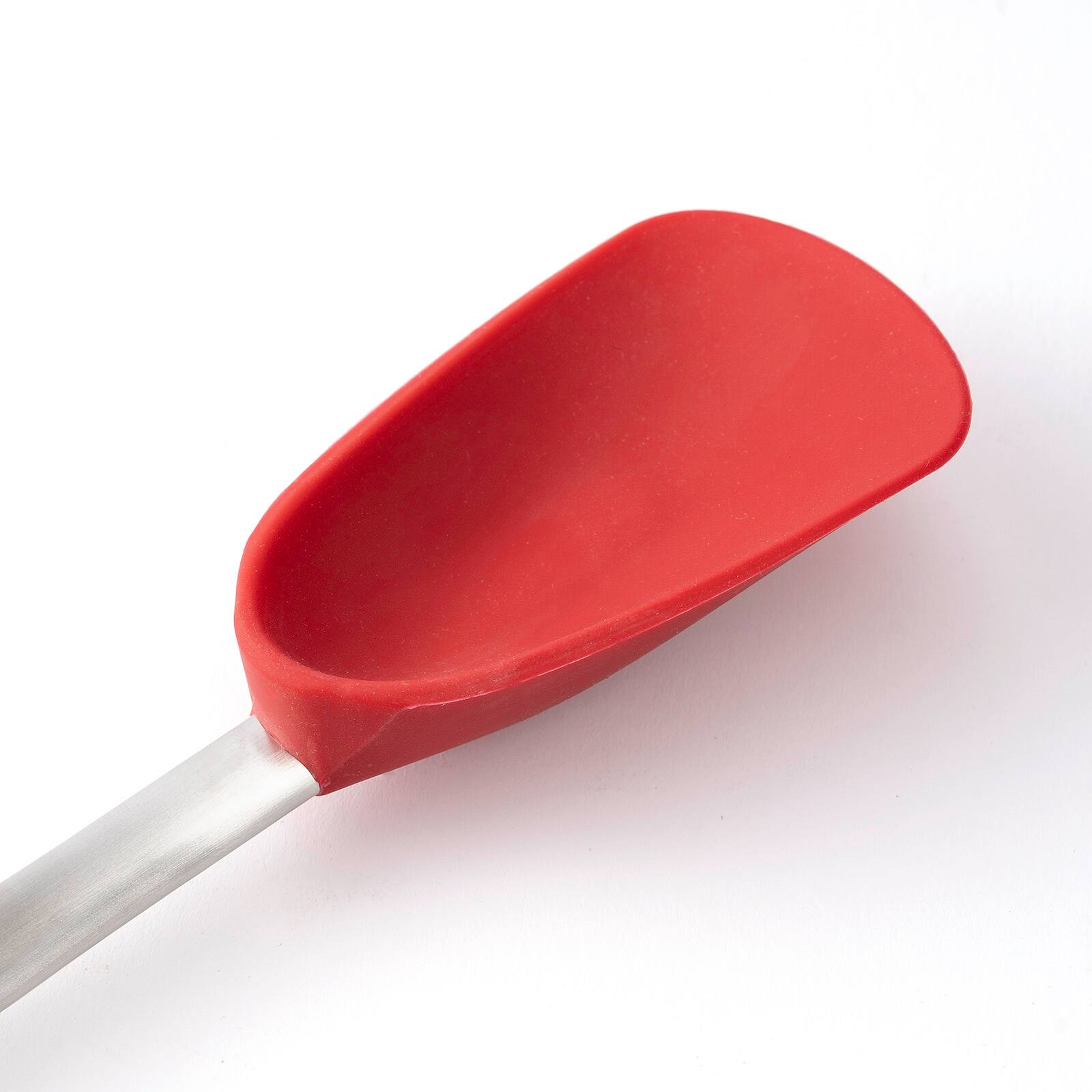 Alt View 2. Cuisipro - Silicone and Stainless Steel 11.5-Inch Spoon, Red - Red.