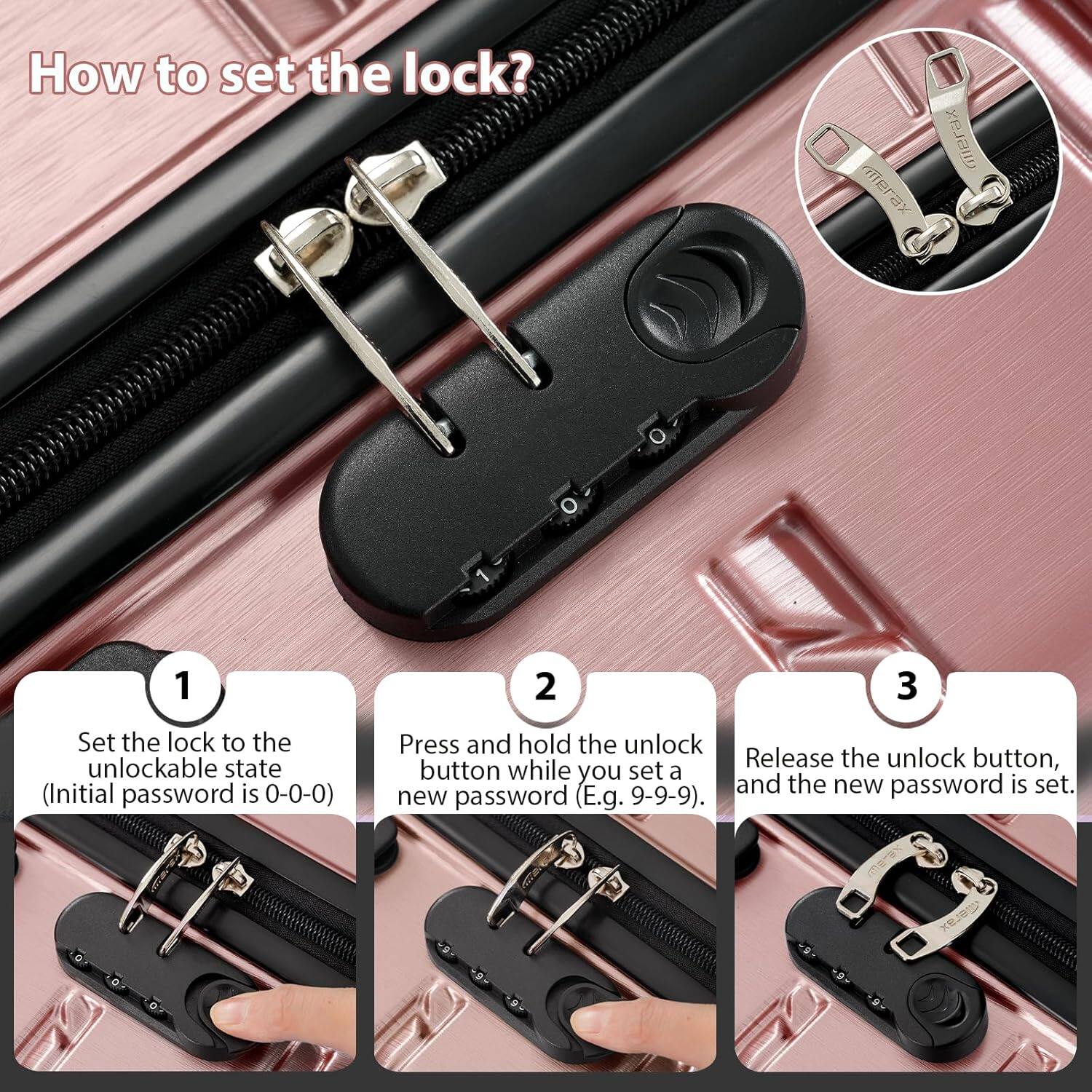 How to set the lock?

1. Set the lock to the unlockable state (Initial password is 0-0-0)
2. Press and hold the unlock button while you set a new password (E.g. 9-9-9).
3. Release the unlock button, and the new password is set.