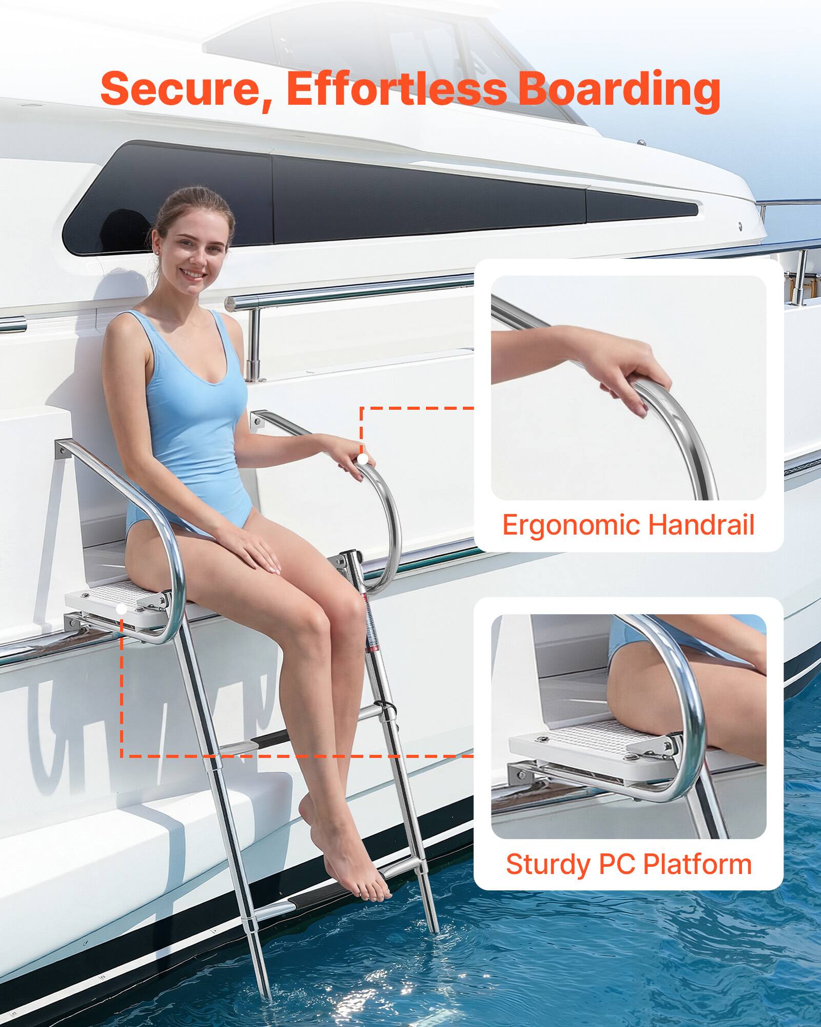 Secure, Effortless Boarding

Ergonomic Handrail

Sturdy PC Platform