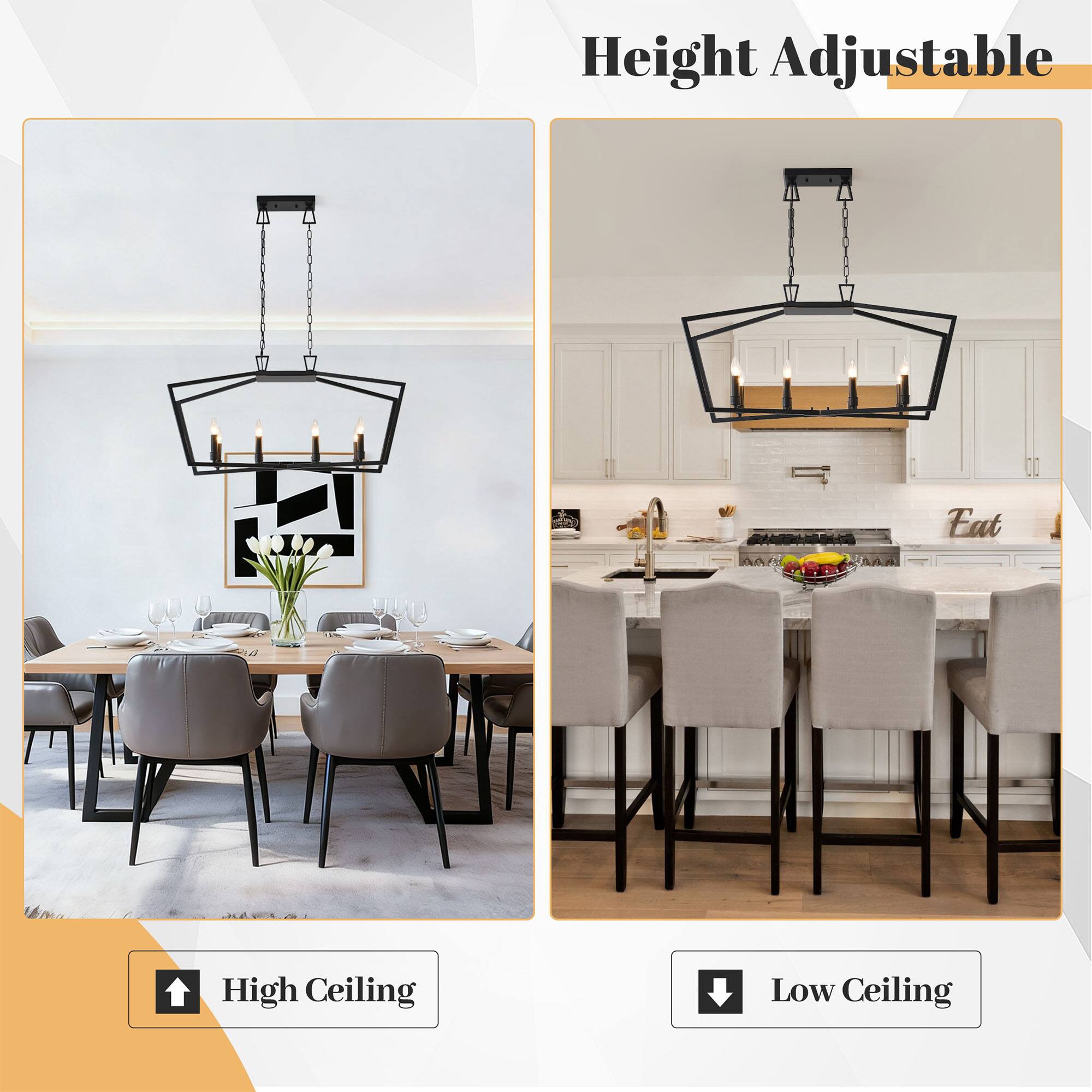 Height Adjustable  
High Ceiling  
Low Ceiling