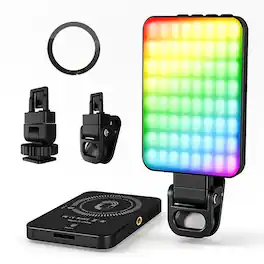 YONWAY - Multi-Functional Magnetic Fill Light, 3 Color Modes, 10 Brightness Levels, 128 Eye-Caring LEDs for Camera, Phone, Laptop
