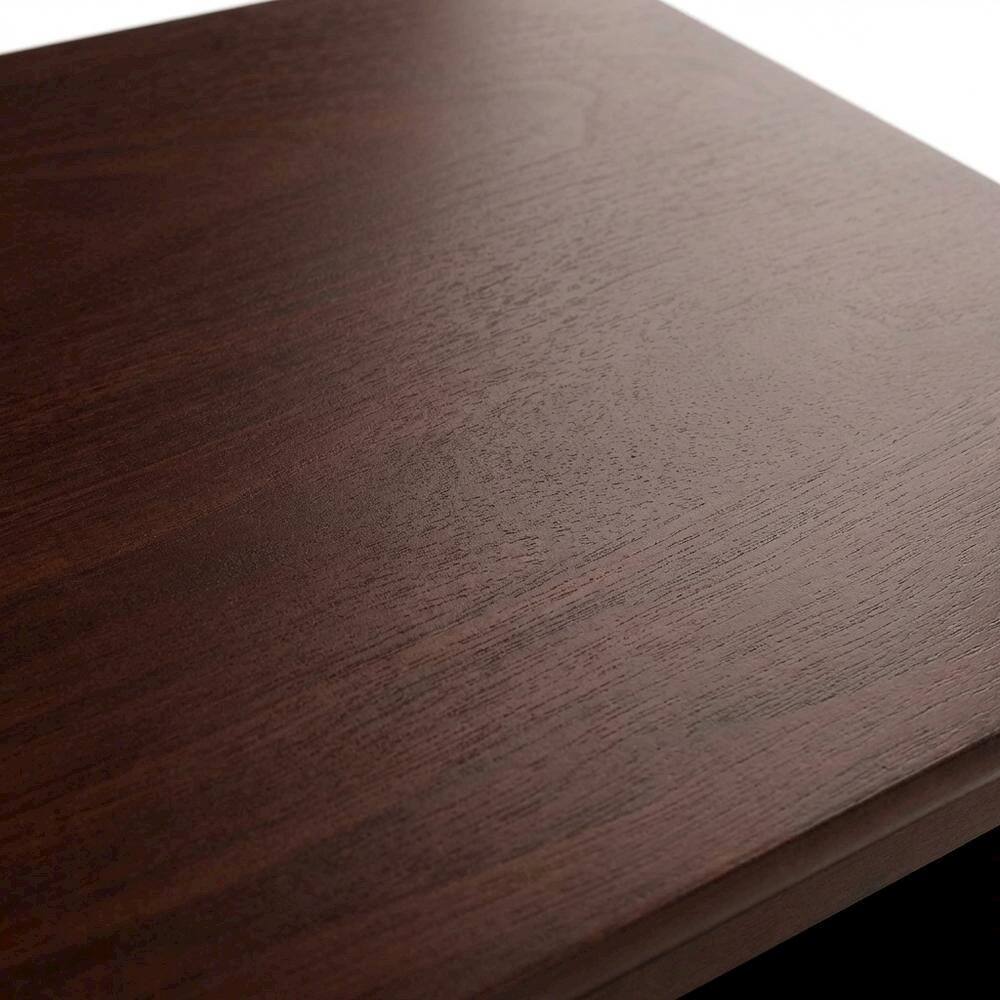 Alt View 2. FurniFact - Farmhouse End Table With Storage in Walnut Finish, Wooden Side Table And Drawer - Walnut.