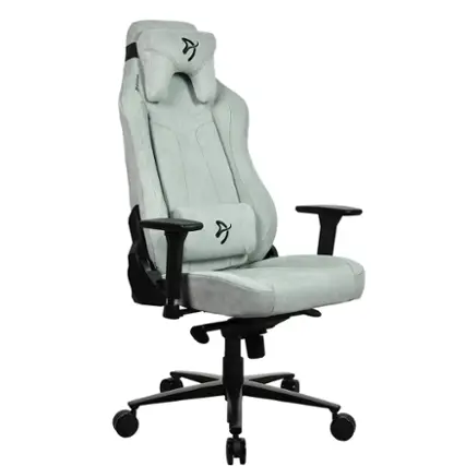 Front. Arozzi - Vernazza Soft Fabric Gaming Chair - Pearl Green.