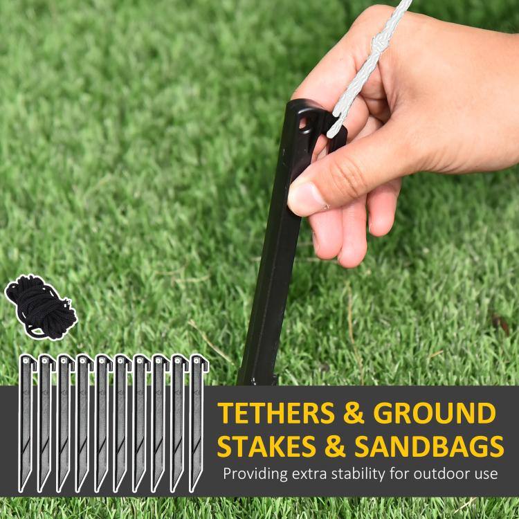 TETHERS & GROUND STAKES & SANDBAGS  
Providing extra stability for outdoor use