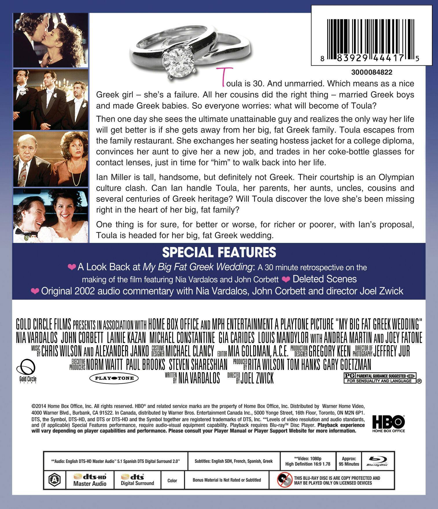 Back. My Big Fat Greek Wedding [Blu-ray].