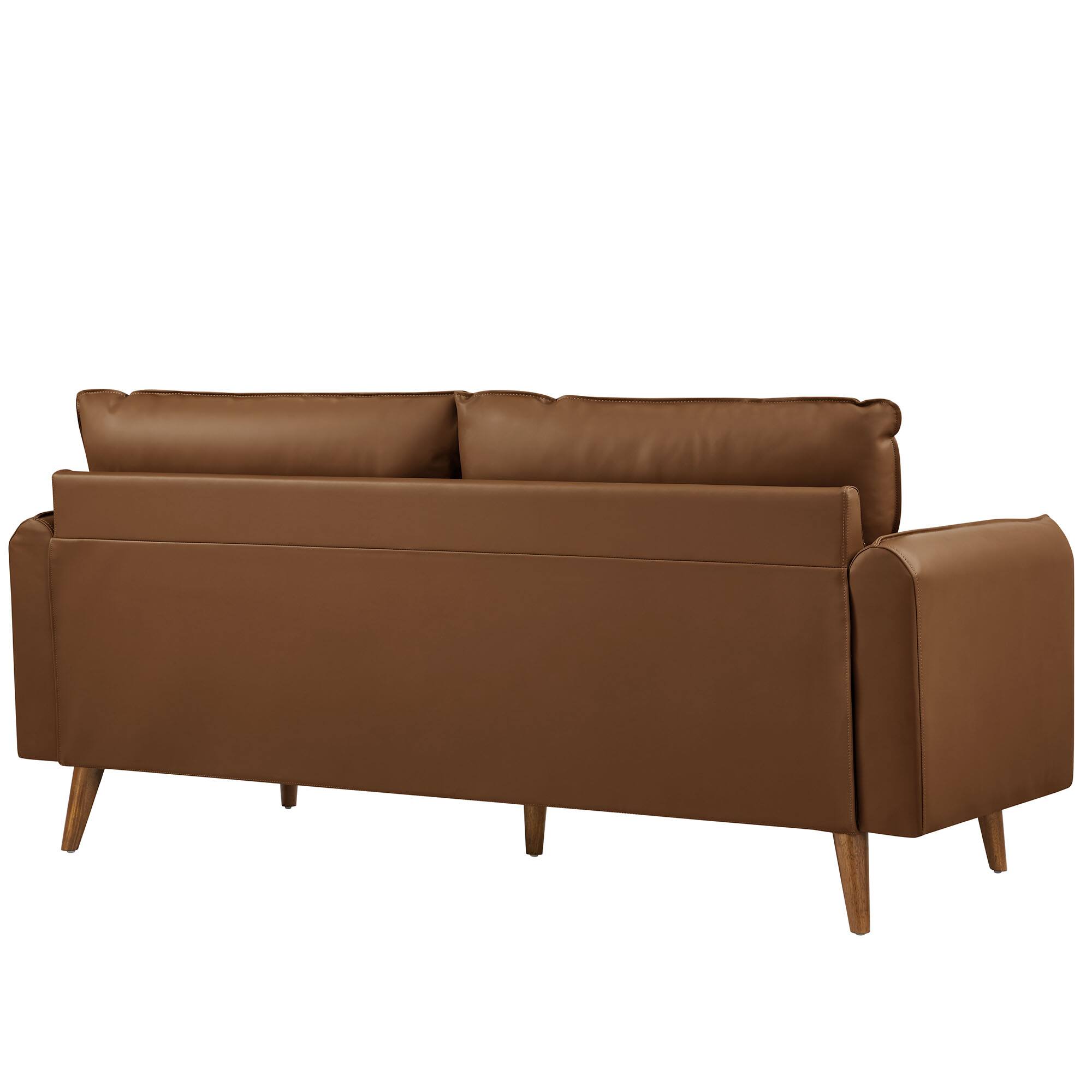 Alt View 1. Modway - Revive Upholstered Vegan Leather Sofa by Modway - Brown.