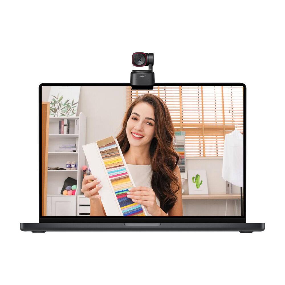 Left. OBSBOT - OBSBOT Tiny 2 Lite AI-Powered 4K PTZ Webcam, Dual Mics with Noise Cancellation - Black.