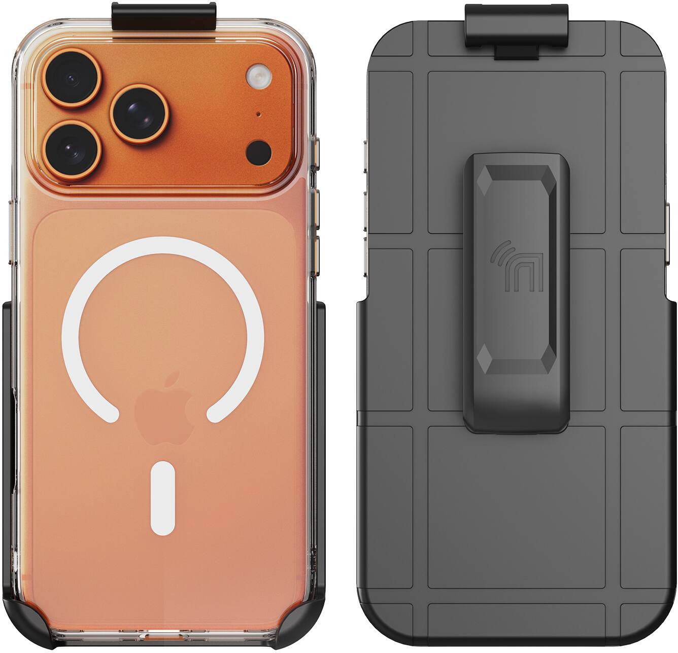 Alt View 2. Nakedcellphone - Combo for iPhone 17 Pro Max - Case and Holster Belt Clip (Compatible with MagSafe) - Clear.