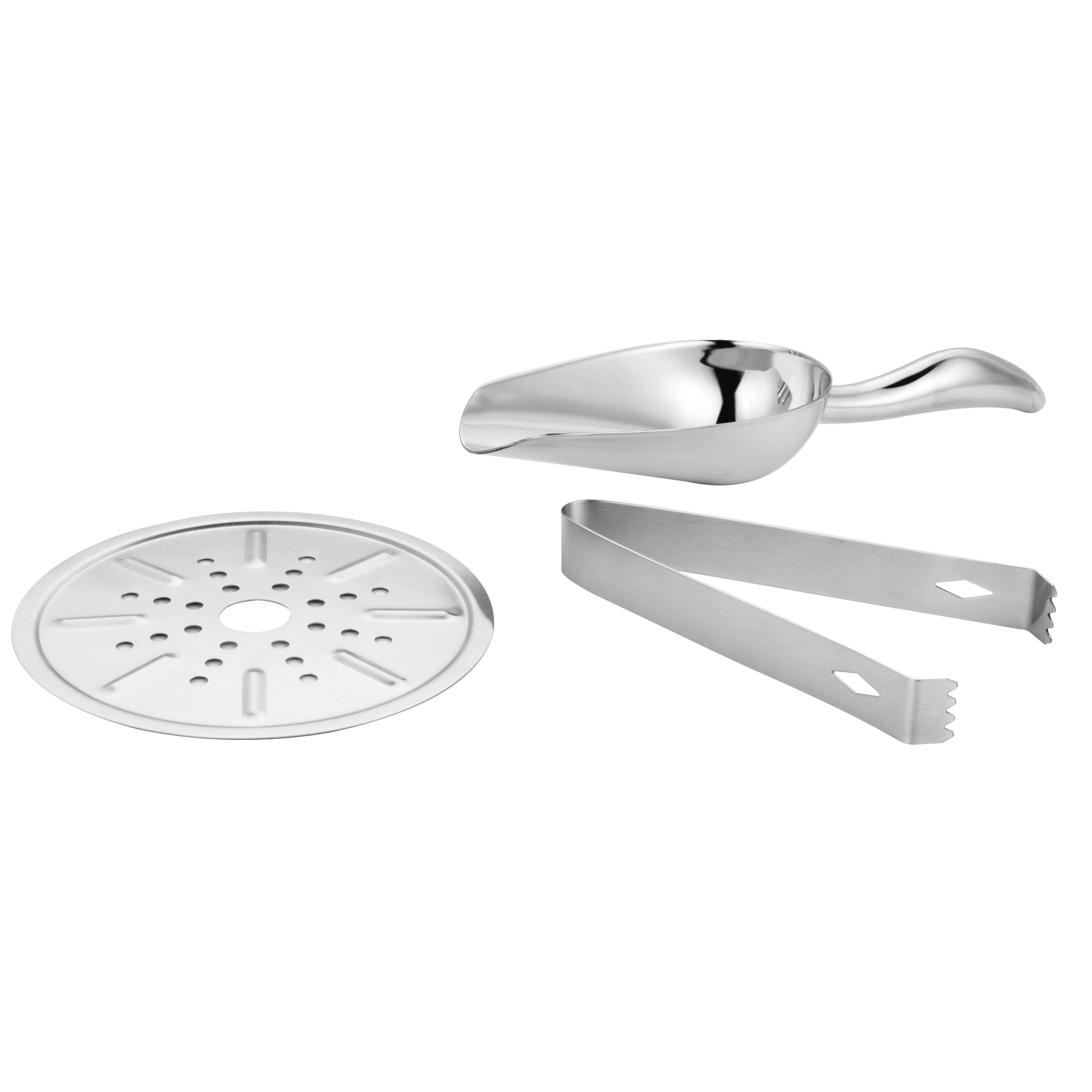 Alt View 7. Fortune Candy - Insulated 2.8L Ice Bucket, Double-Wall Stainless Steel w/Lid, Ice Tongs & Scoop, Handmade Nylon Holder for Parties, Bar - Black.