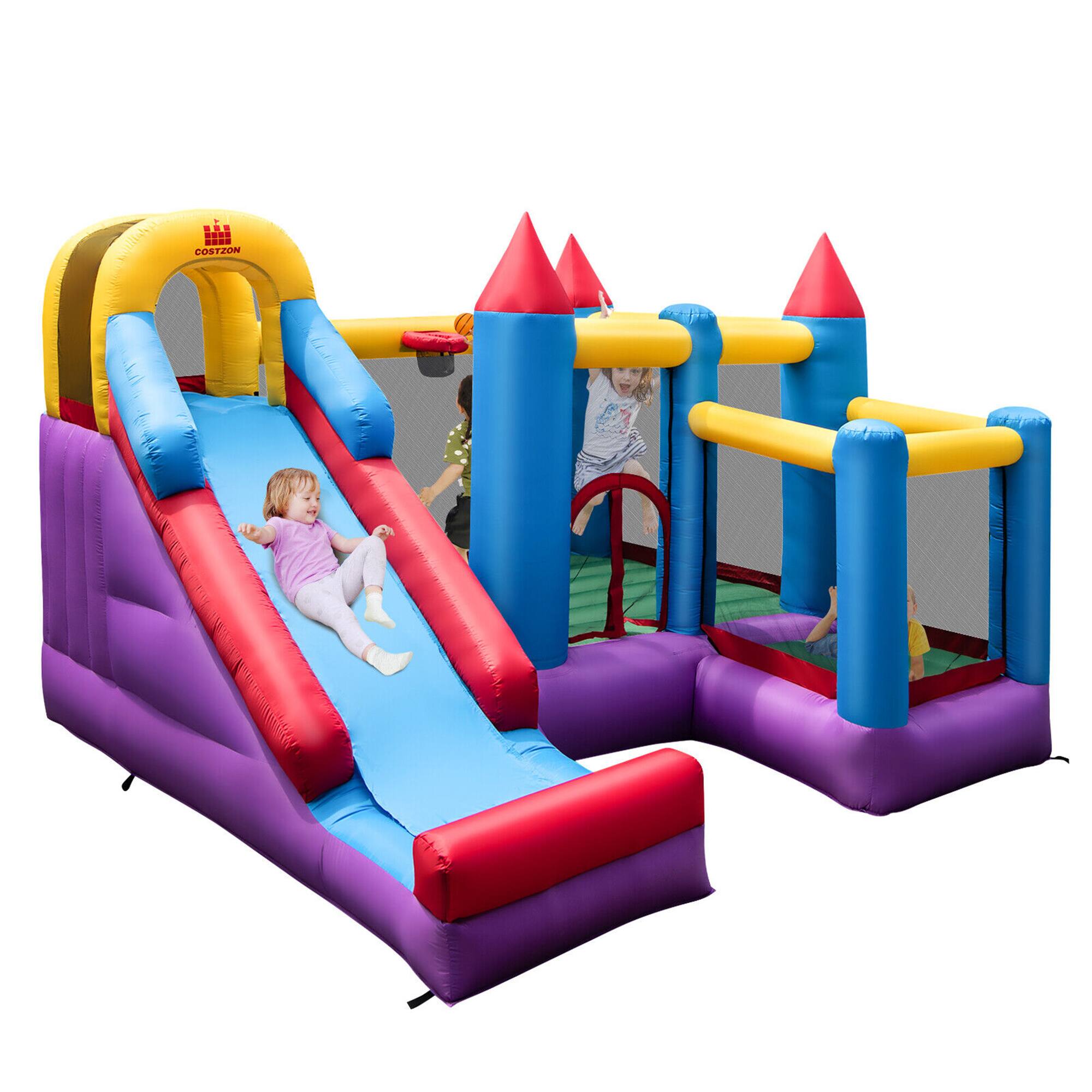 Alt View 9. Gymax - Gymax Inflatable Bounce House 5-in-1 Inflatable Bouncer Indoor&Outdoor w/ 735W Blower.
