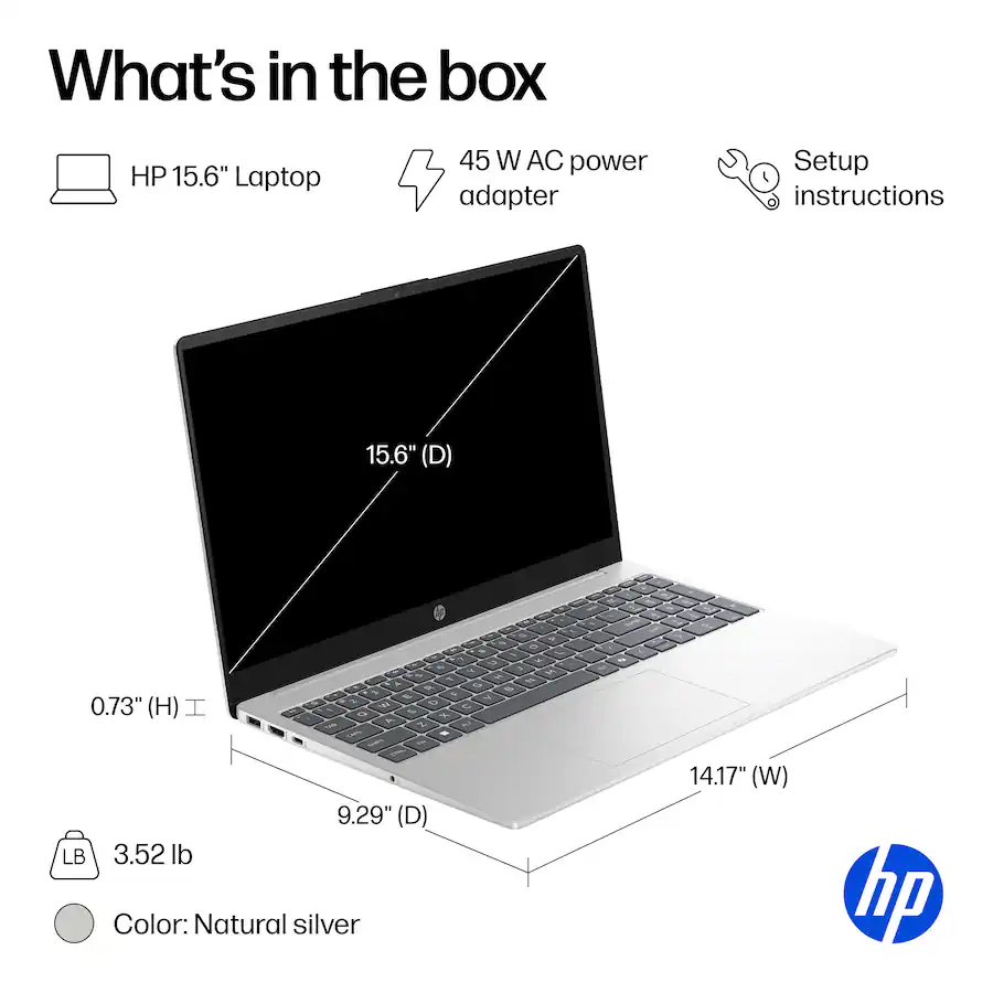 What's in the box - HP 15.6