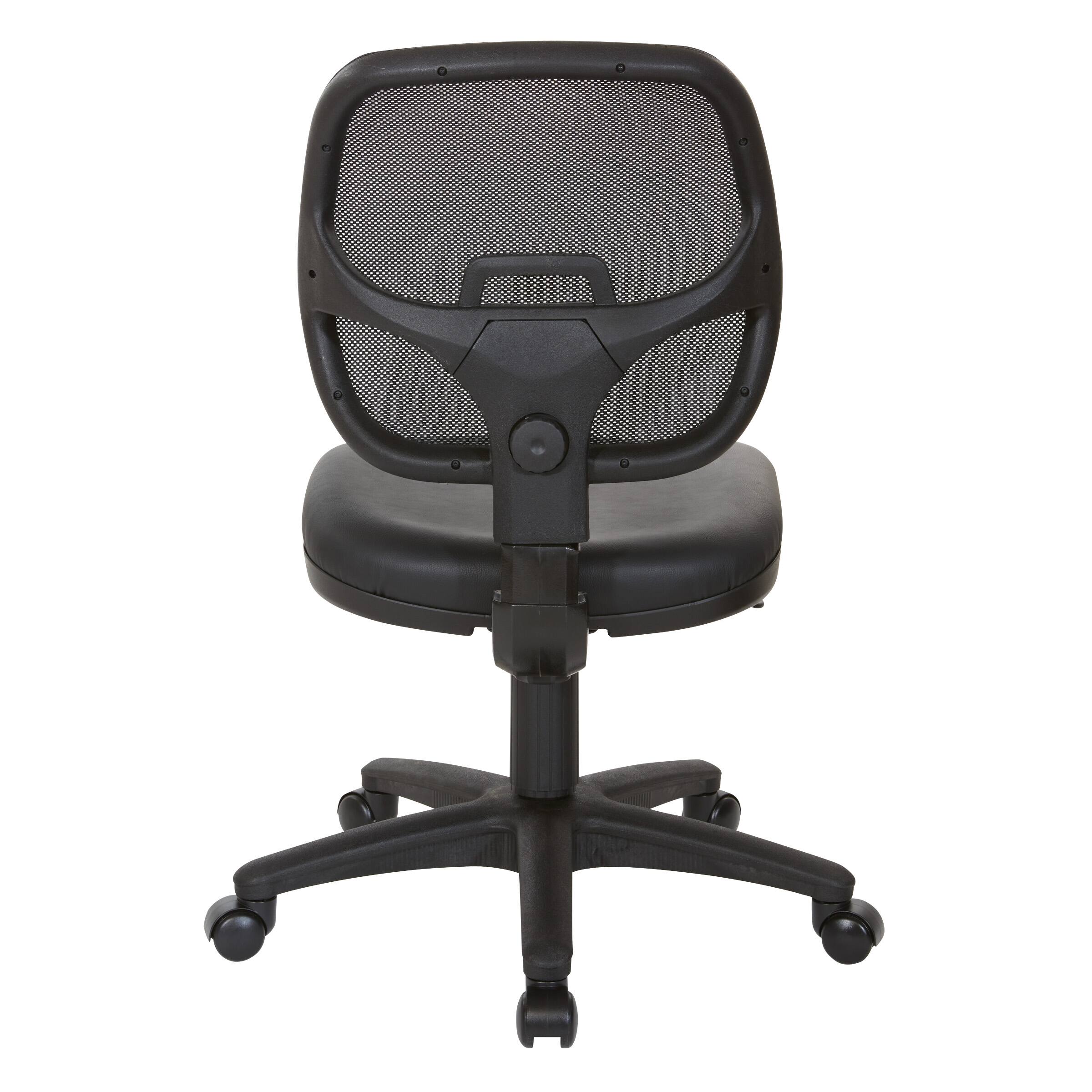 Alt View 12. OSP Home Furnishings - Mesh Screen Back Task Chair with Vinyl Seat - Black.