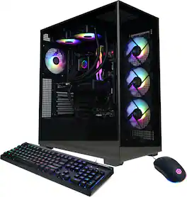 CyberPowerPC - Gaming Desktop - AMD Ryzen 7 9700X - AMD Radeon RX 9070 XT 16GB - 32GB DDR5 - 2TB PCIe 4.0 SSD - Black