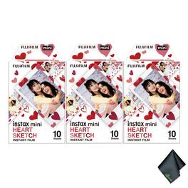 Fujifilm - INSTAX MINI Instant Film (30 Exposures) Bundle - Heart Sketch