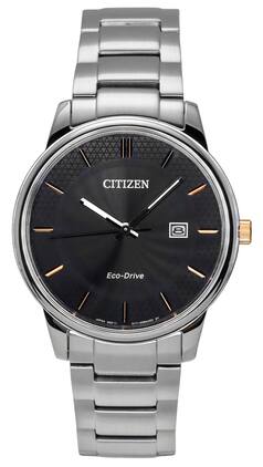 Citizen - Eco-Drive Stainless Steel Black Dial BM6977-70E Men's Watch - Silver/Black