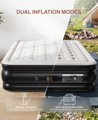 DUAL INFLATION MODES

MANUAL AIR VALVE
For External Pump (Not Included)

BUILT-IN ELECTRIC PUMP
Effortless 3 Min Inflation (Needs Power)