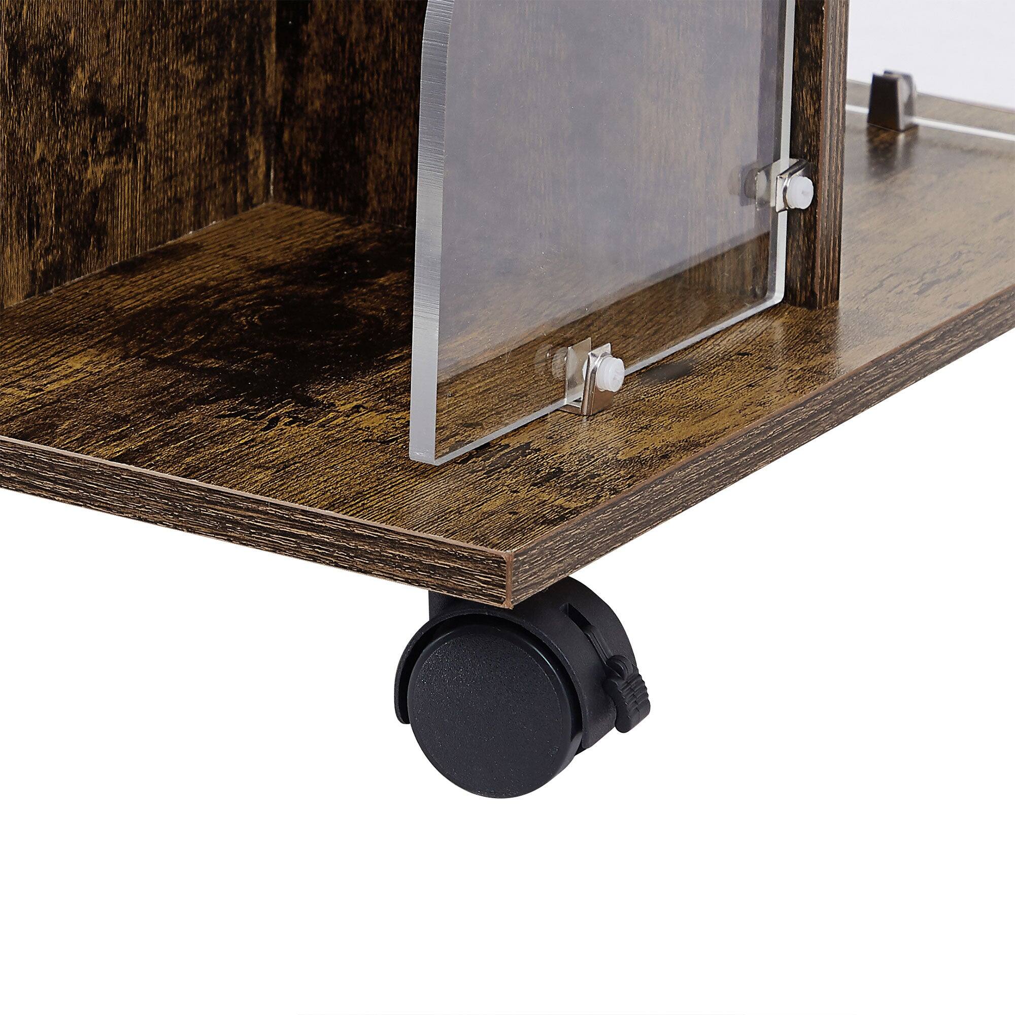 Alt View 2. Vecelo - 360° Rotating Tree Bookshelf - Space Saving Corner Shelf with Adjustable Layers, Kid Friendly Bookcase - Brown.