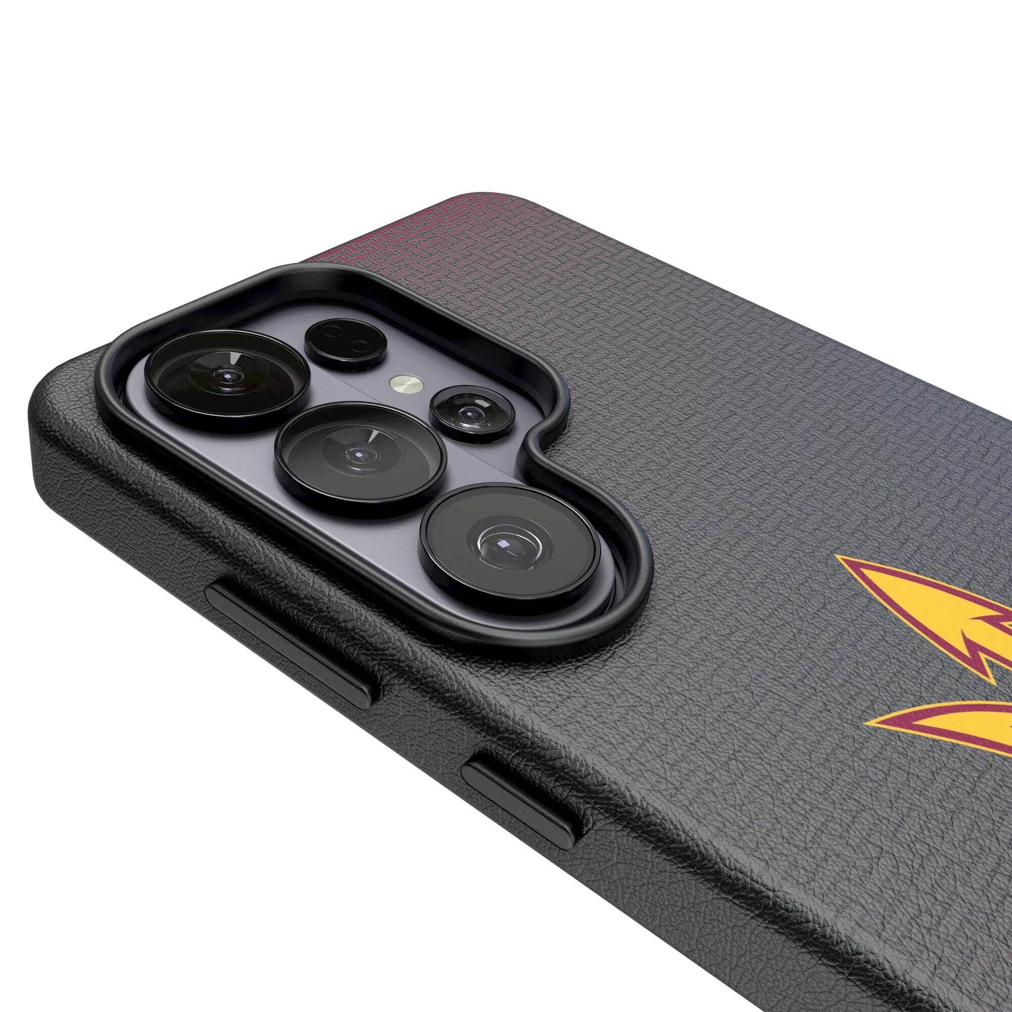 Alt View 2. Keyscaper - Arizona State Sun Devils Linen Galaxy Magnetic Bump Case - S26 - Black.