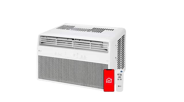 Front. LG - LG 10,000 BTU 115-VOLTS WINDOW AIR CONDITIONER - WHITE.