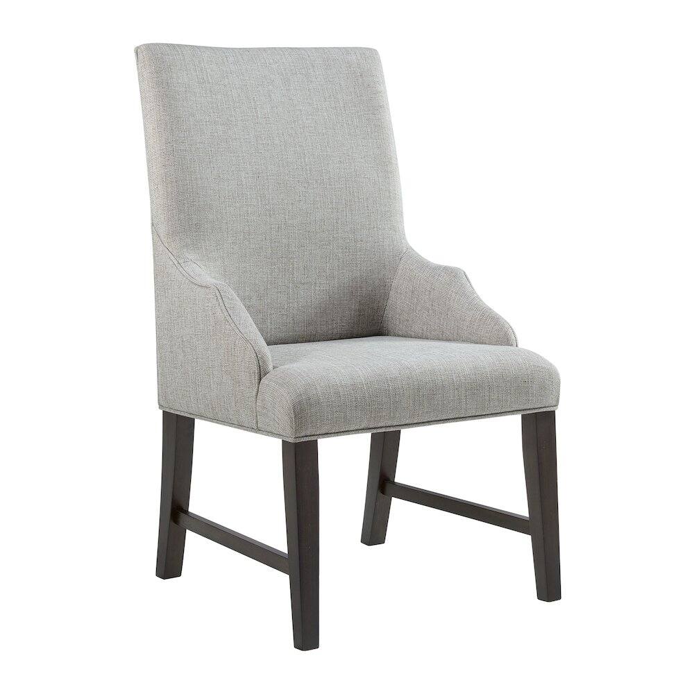 Alt View 1. Picket House Furnishings - Johnshaven Dining Host Chair with Light Grey Fabric in Espresso - Espresso.