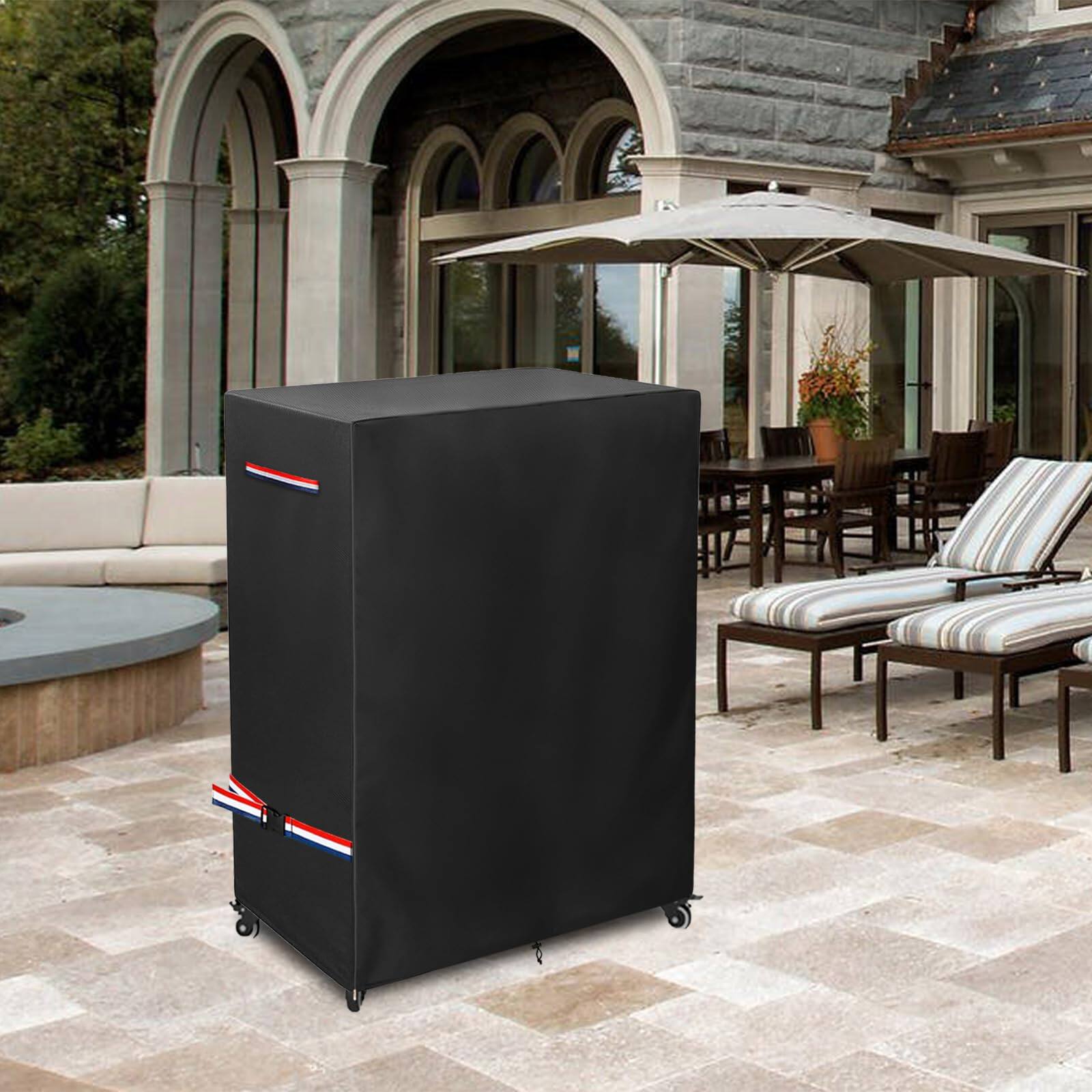 Alt View 5. Refined Abode Design - Outdoor Tv Cover Weatherproof With Zipper 600 Heavy duty Waterproof Dustproof Stand Covers For Mobile Carts - Black 50"L x 20"W x 55"H.