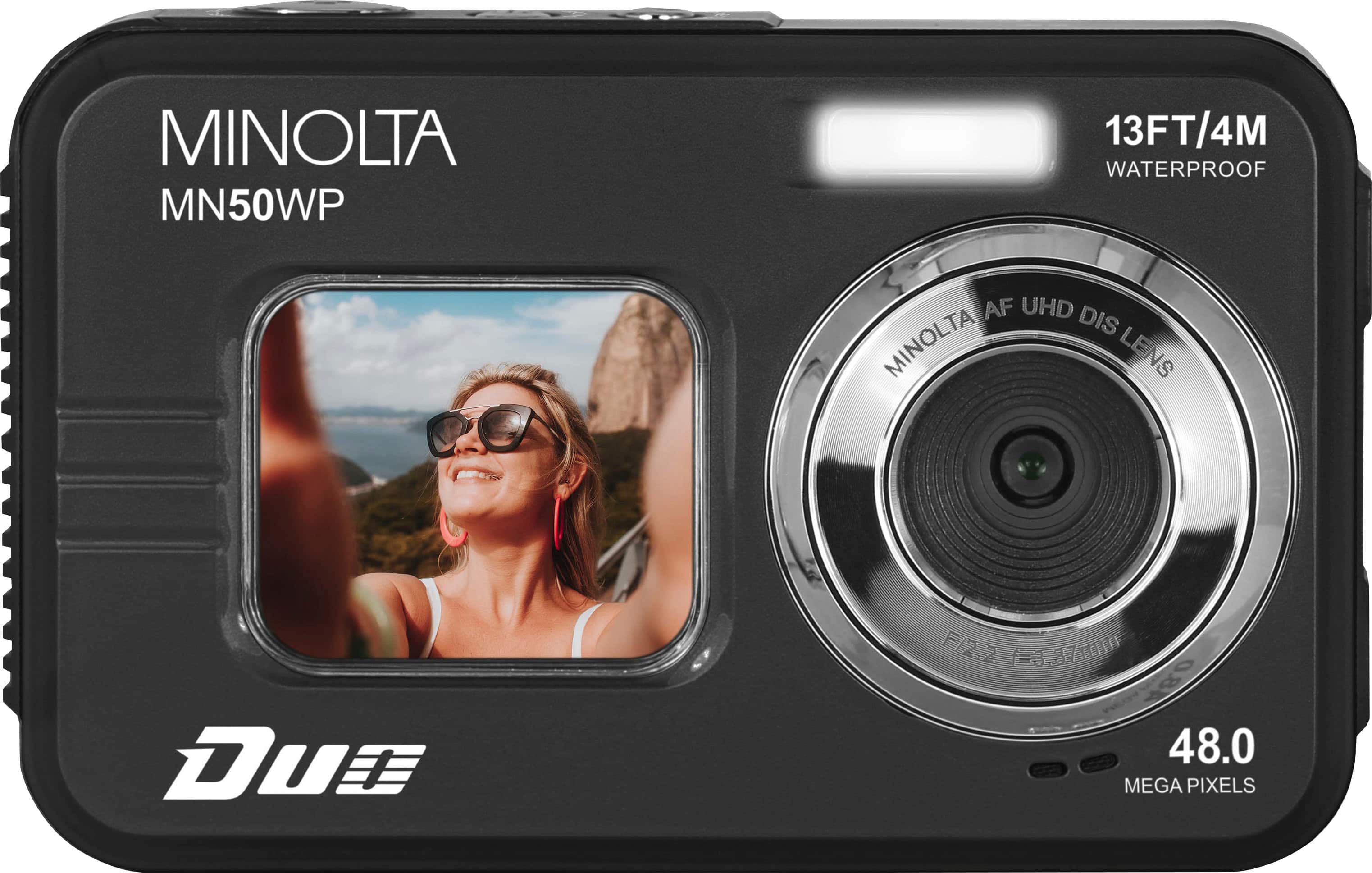 Minolta MN50WP 13FT/4M Waterproof AF UHD DIS MINOLTA LENS DuE F/2.2 1=3.37mm Cngo 48.0 MEGA PIXELS