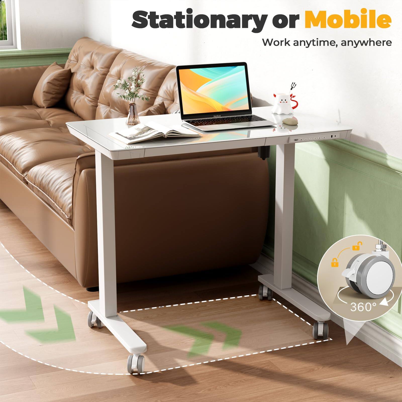 Stationary or Mobile  
Work anytime, anywhere  

360°