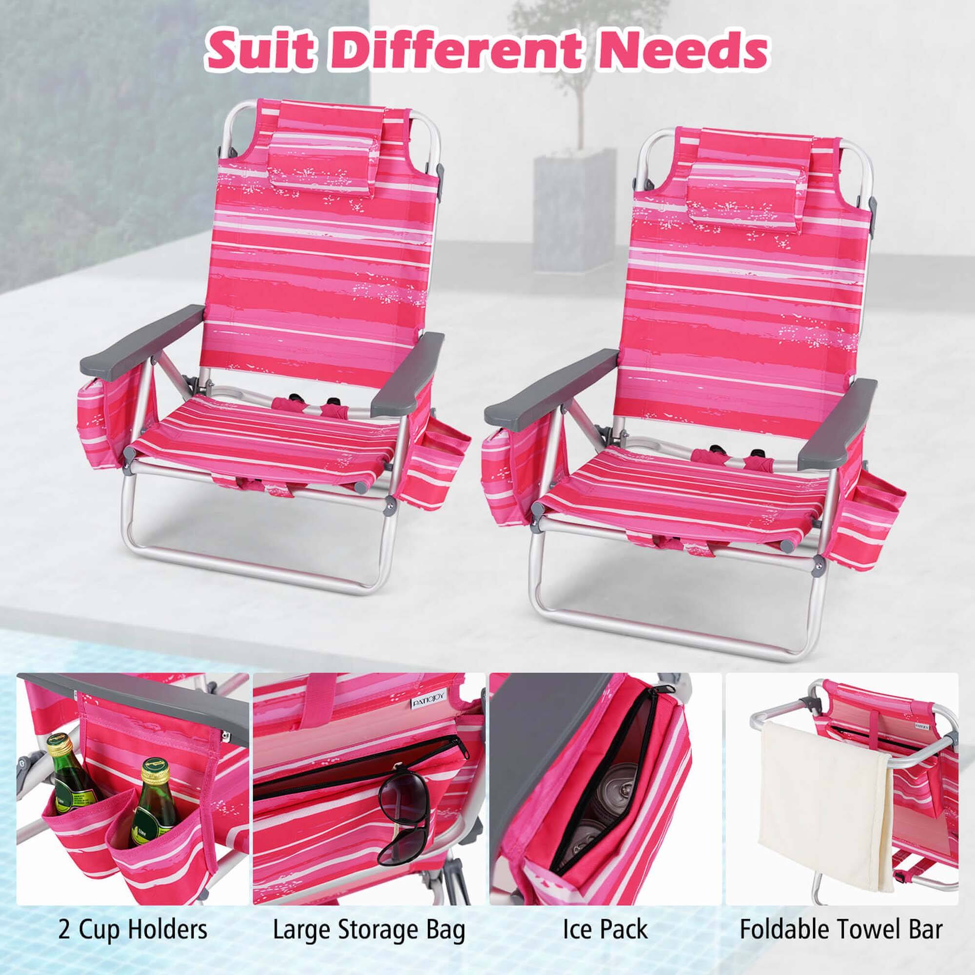 Suit Different Needs: 2 Cup Holders, Large Storage Bag, Ice Pack, Foldable Towel Bar