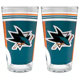 Great American Products - San Jose Sharks Two-Piece 16oz. Pint Glass Set - Multicolor