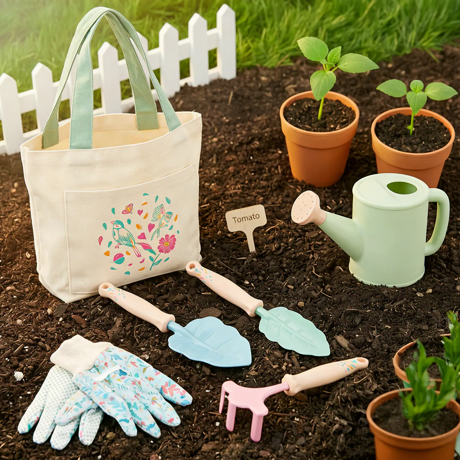 Alt View 5. Fitnate - Kids Gardening Tools Set 6PCS - Mint Green.