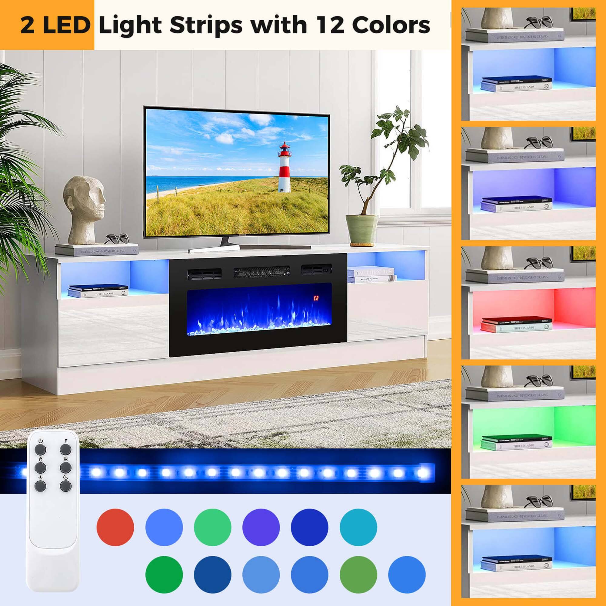2 LED Light Strips with 12 Colors