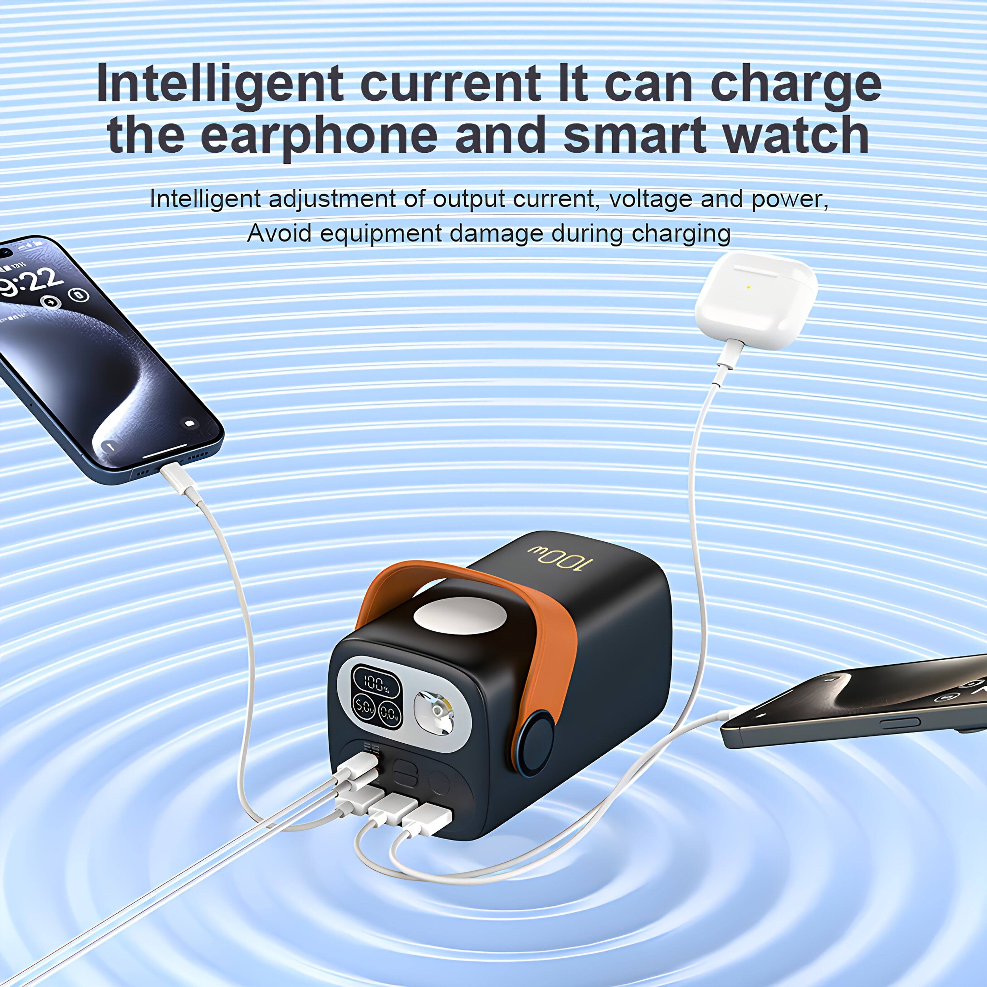 Intelligent current It can charge the earphone and smart watch

Intelligent adjustment of output current, voltage and power, Avoid equipment damage during charging