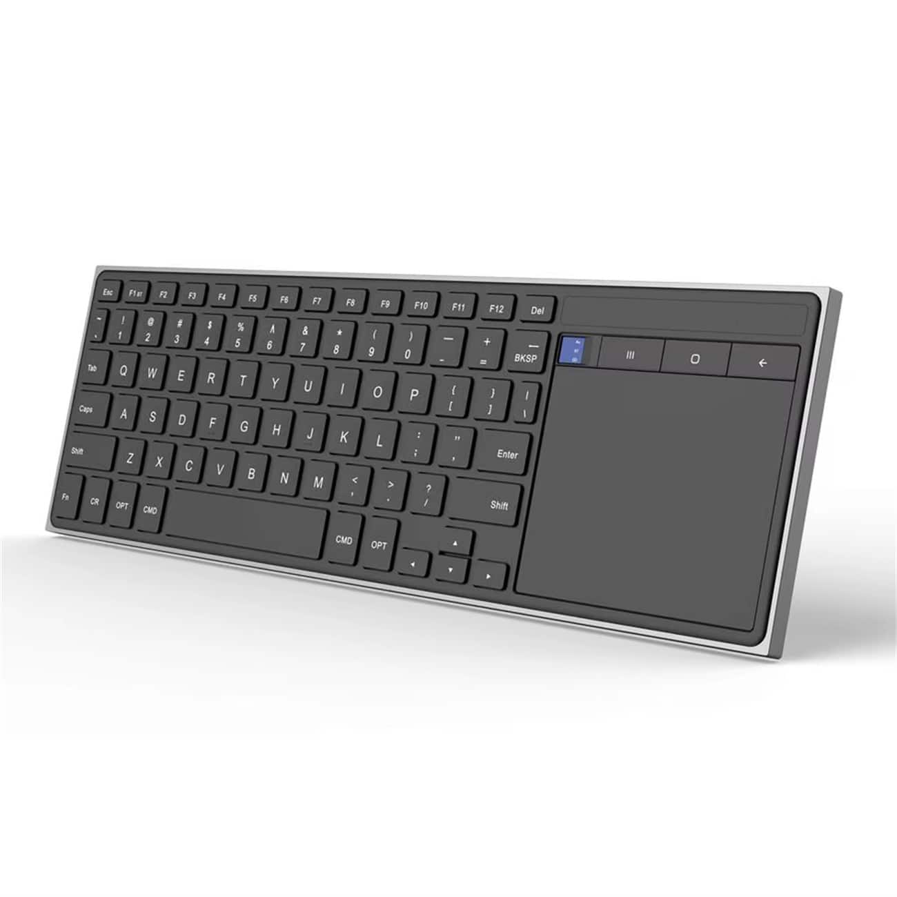 Luckbyte - TouchBoard Pro Ultra-Slim Bluetooth Keyboard with Trackpad, Rechargeable Wireless Portable Keyboard for Tablet & PC - Black
