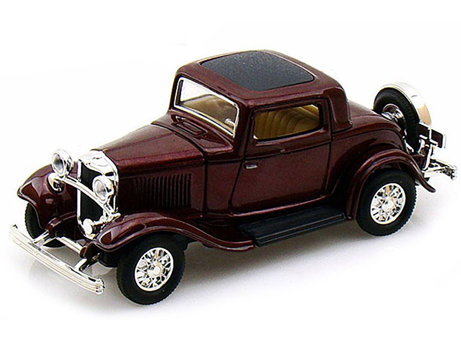 Alt View 1. Road Signature - 1932 Ford 3-Window Coupe Burgundy 1/43 Diecast Model Car by Road Signature.