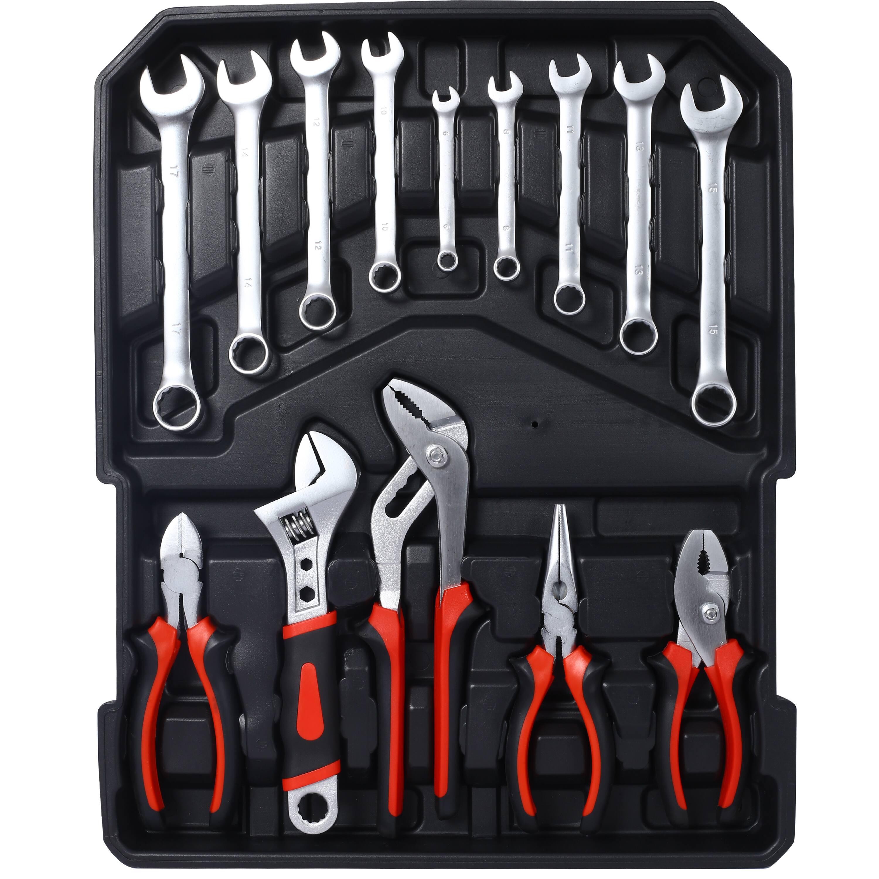 Alt View 2. APRILSOUL - 899 Piece Tool Kit with Rolling Toolbox for Home Repairs and DIY Projects - Silver.