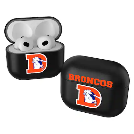 Front. Keyscaper - Denver Broncos Black Insignia AirPods 3rd Gen Case Cover - Black.