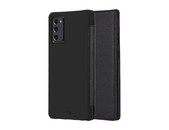 Front. Case-Mate - Case-Mate Tough Wallet Folio Case for Samsung Galaxy Note20 5G - Black - Black.