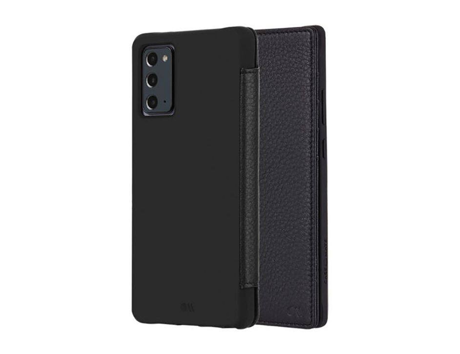 Front. Case-Mate - Case-Mate Tough Wallet Folio Case for Samsung Galaxy Note20 5G - Black - Black.