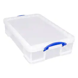Really Useful Box - 33L Storage Container w/Snap Lid & Clip Lock Handle - Clear