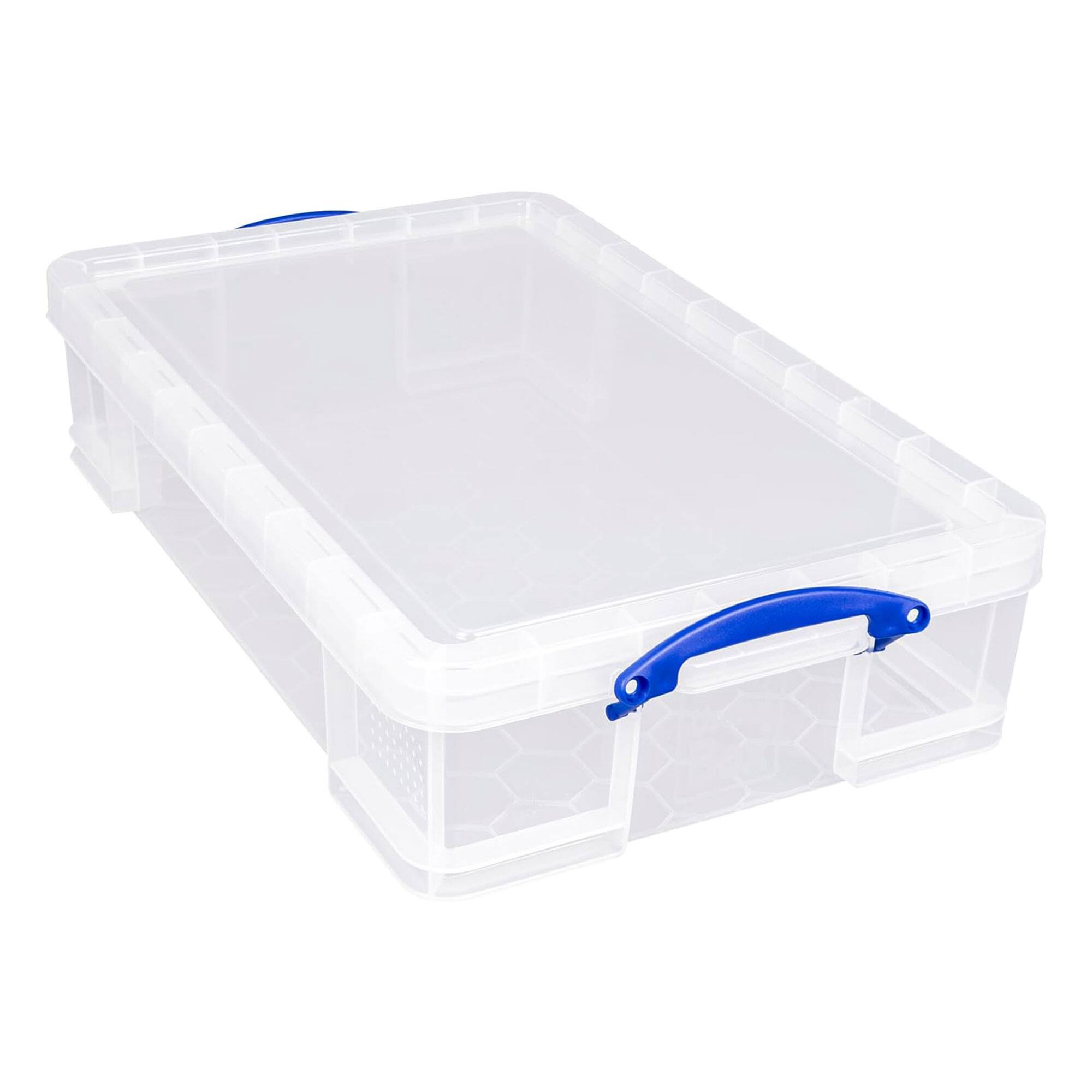 Front. Really Useful Box - Really Useful Box 33L Storage Container w/Snap Lid & Clip Lock Handle, Clear - Clear.