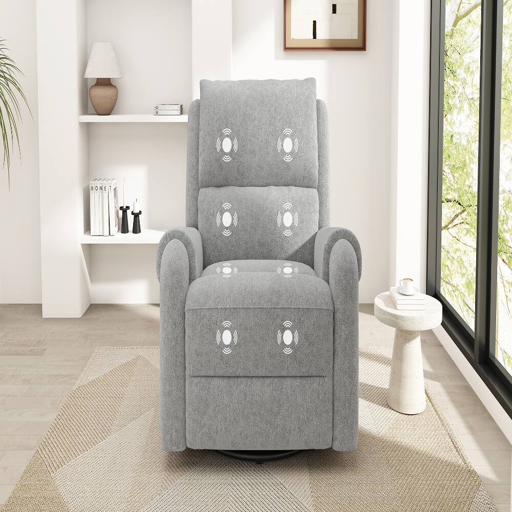 Alt View 2. Ropilly - Ropilly Grey Manual Massage Recliner Nursery Swivel Rocker with Timer - Grey.
