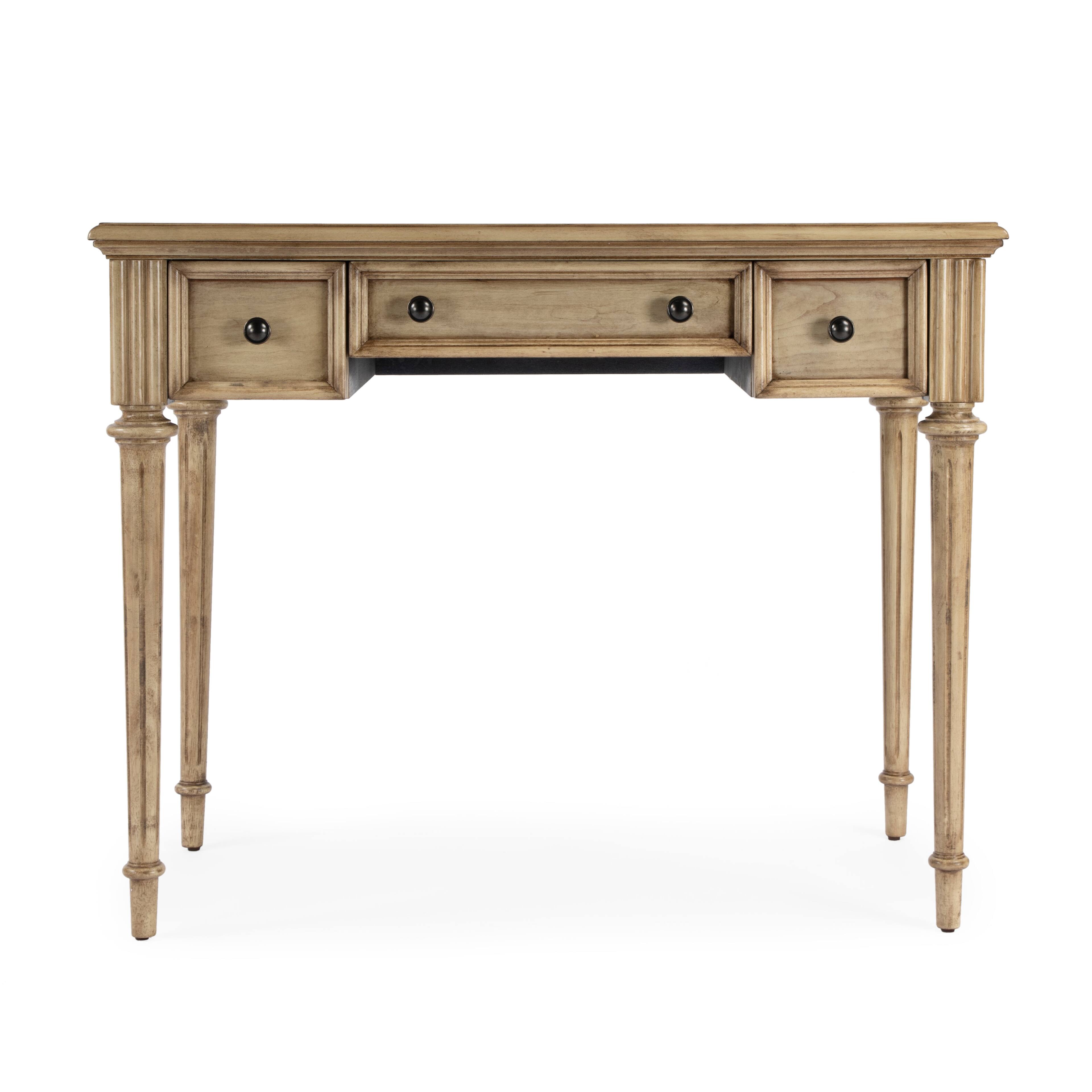 Alt View 4. Butler Specialty - Edmund 38 in. W Rectangular Wood 3 Drawer Traditional Writing Desk - Beige.