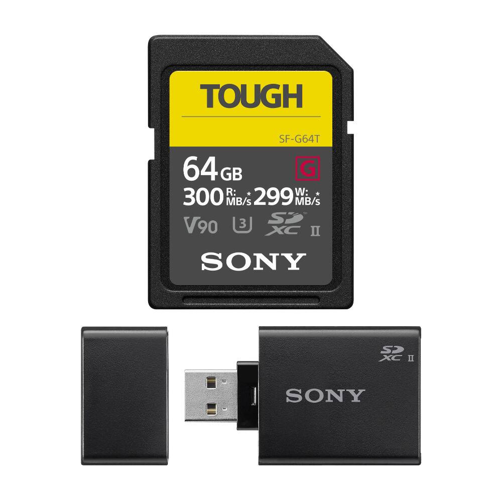 TOUGH SF-G64T 64 GB  
R: 300 MB/s  
W: 299 MB/s  
V90  
XC II  
SONY