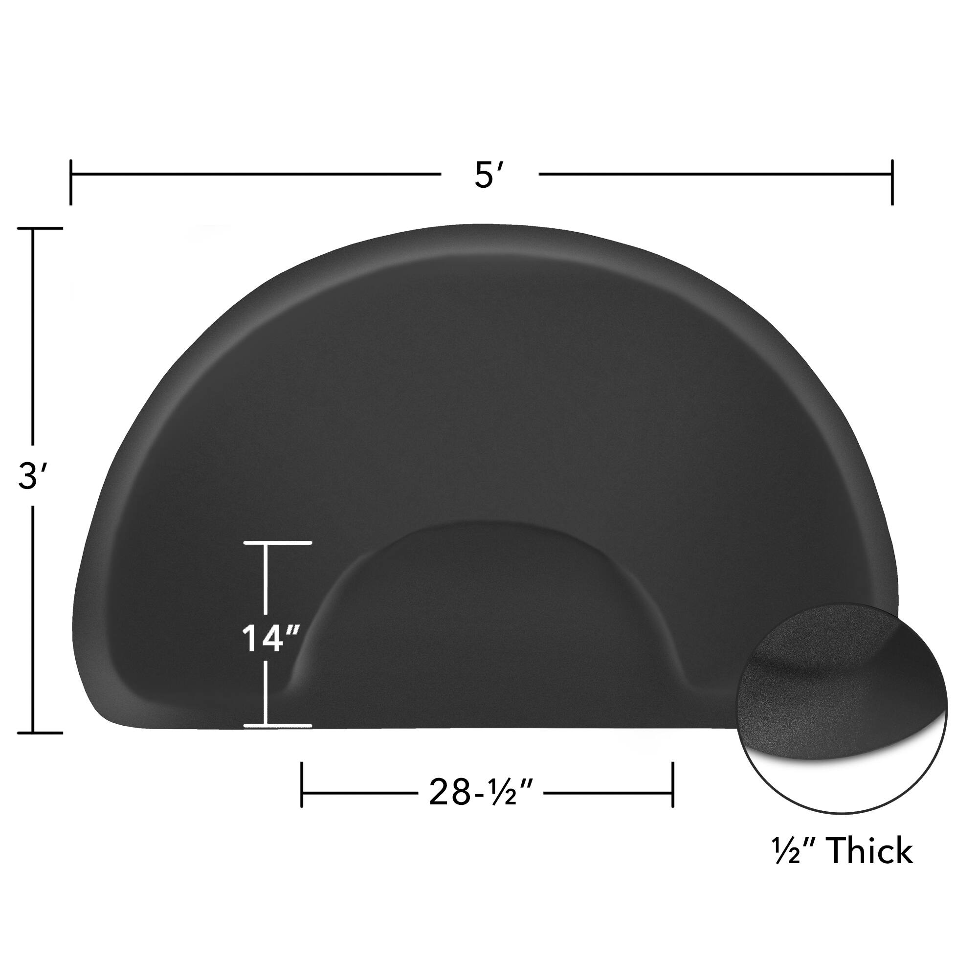 5' 3' 1 14" 28-1/2" 1/2" Thick

Corrected:
5' x 3' 1 14" 28-1/2" 1/2" Thick