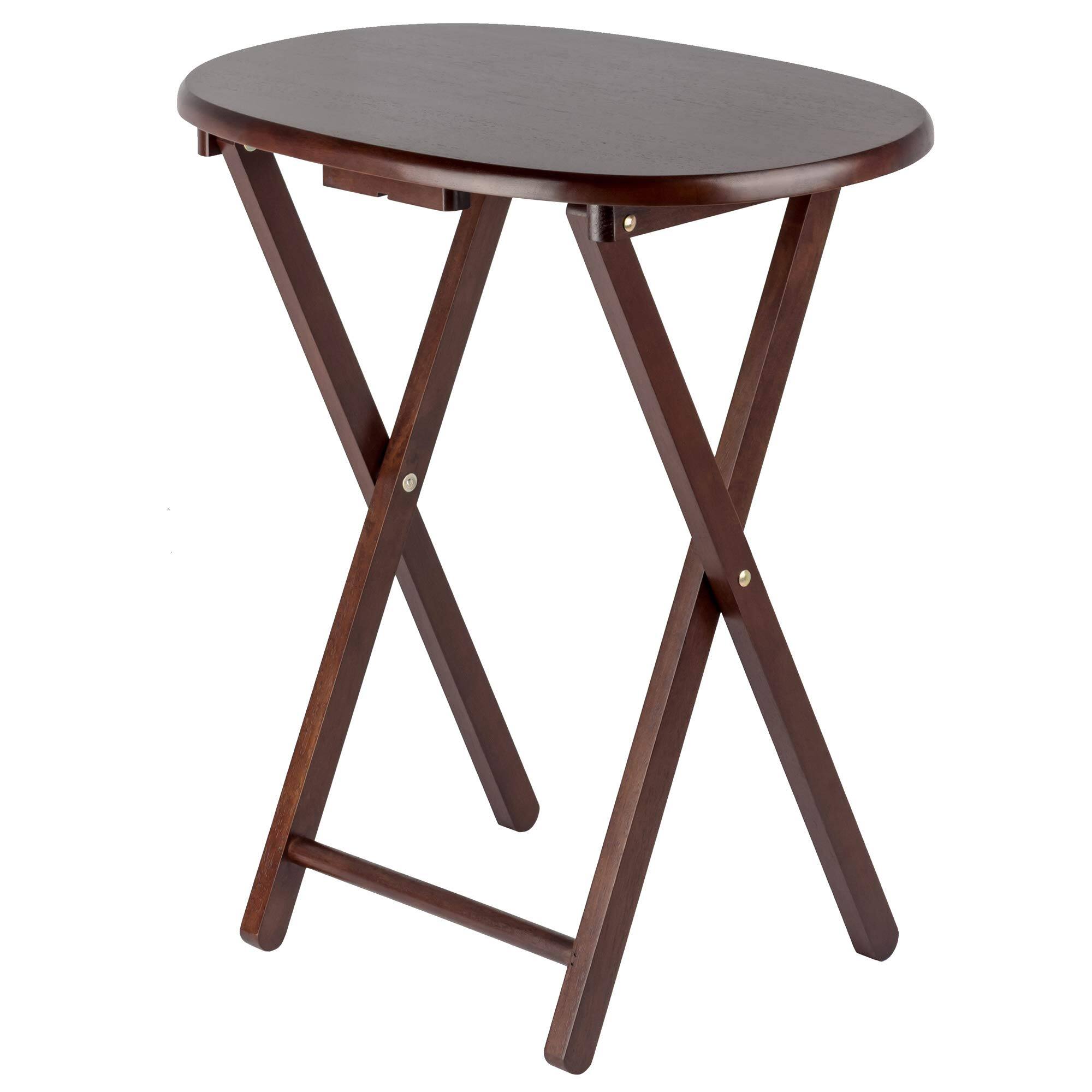 Alt View 5. JETRANSPORT - Nathan Snack Table Set With Stand For Living Room 26" Cappuccino Of 4 Tables Constructed of Solid - Cappuccino Snack Table.